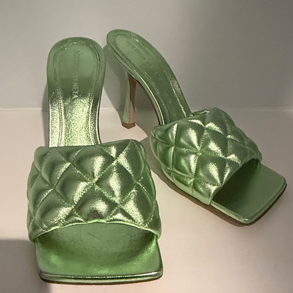 Bottega Veneta Shoes - Authentic BOTTEGA VENETA Mule Heels Metallic Size 38
